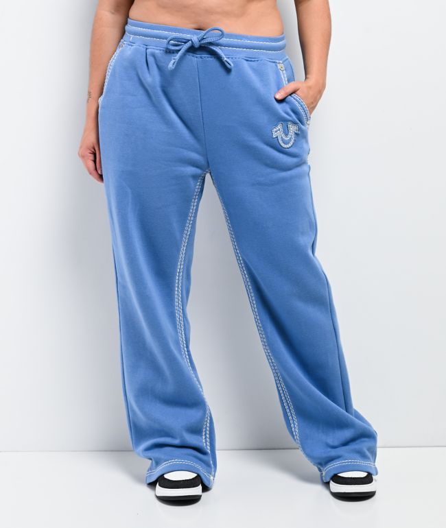 True Religion Super QT Straight Leg Blue Sweatpants - thumbnail 3