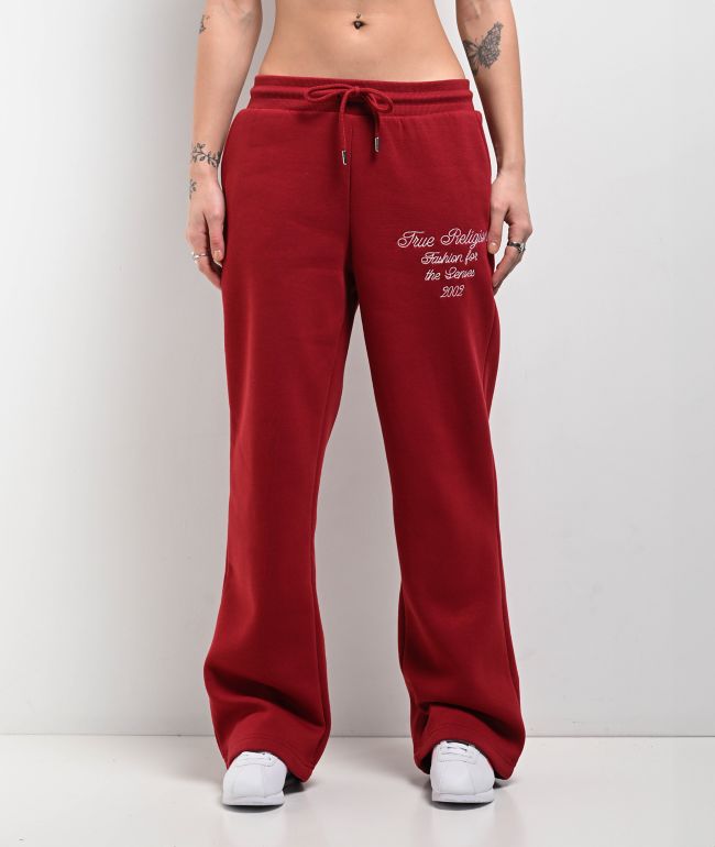 True Religion Varsity Red Dahlia Straight Leg Sweatpants - thumbnail 2