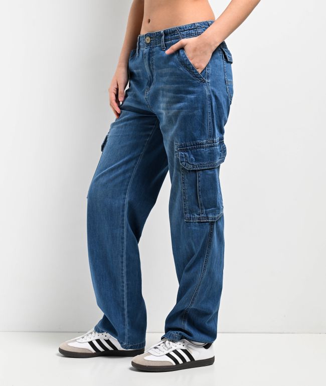 Unionbay Jayde Rigid Denim Cargo Jeans - thumbnail 3