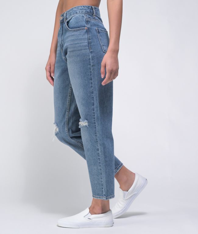 Unionbay Madonna Blue Destructed Mom Jeans - thumbnail 3