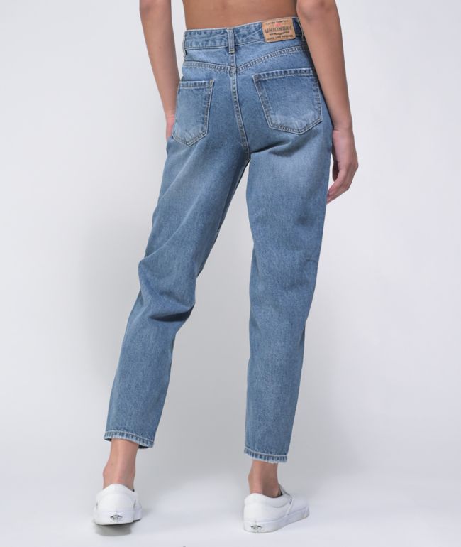 Unionbay Madonna Blue Destructed Mom Jeans - thumbnail 2