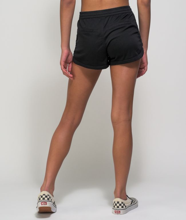Unionbay Maribeth Pull Tie Black Sweat Shorts - thumbnail 2