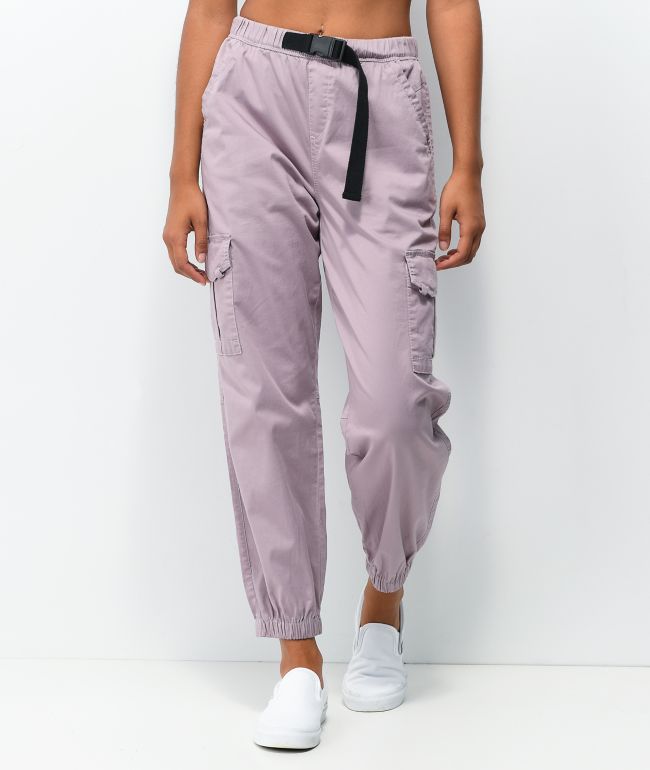 Unionbay Vaughn Lilac Belted Cargo Jogger Pants