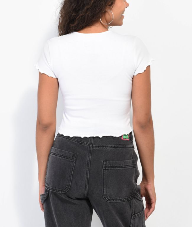 Valfre Cow Babe White Crop Top - thumbnail 2