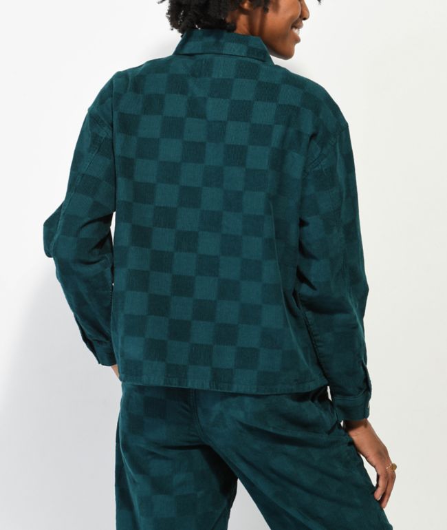 Vans Check It Out Teal Corduroy Shirt Jacket - thumbnail 2