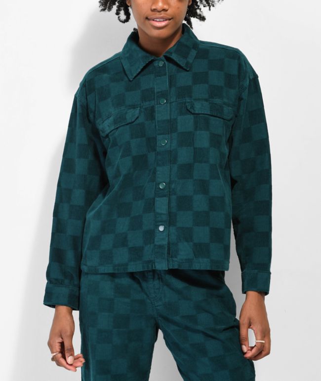 Vans Check It Out Teal Corduroy Shirt Jacket