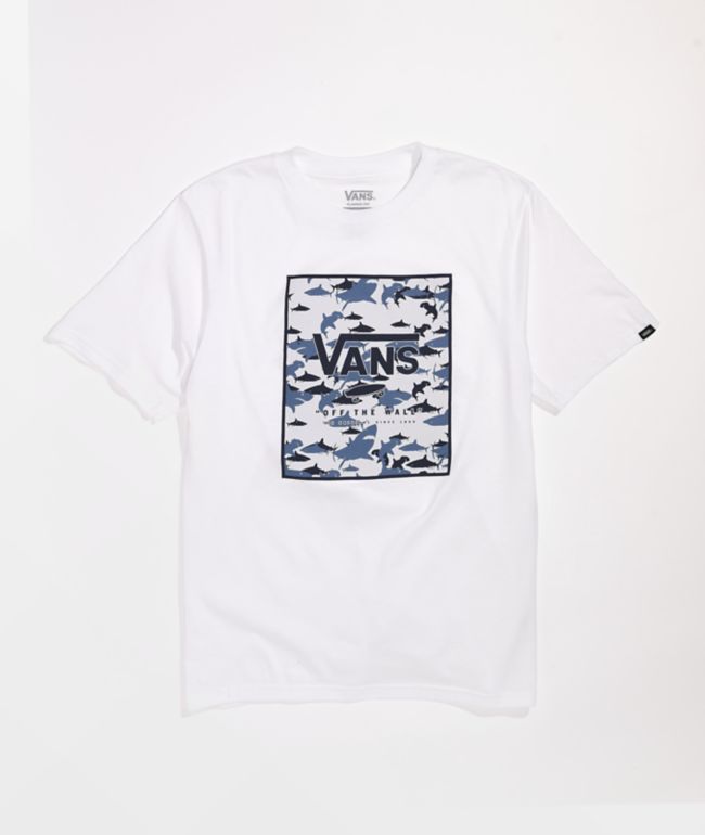 Vans Kids' Shark Print Box White T-Shirt