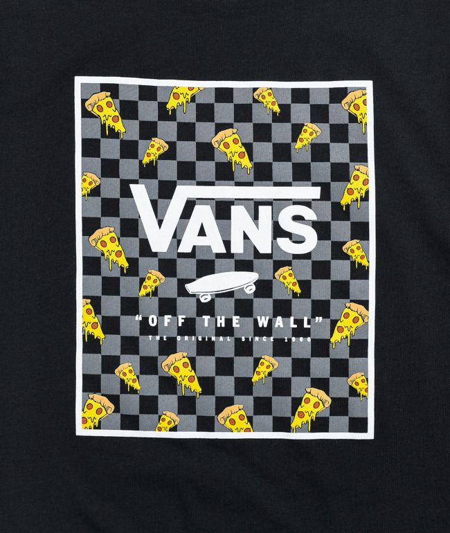 Vans Kids Pizza Print Box Black T-Shirt - thumbnail 2