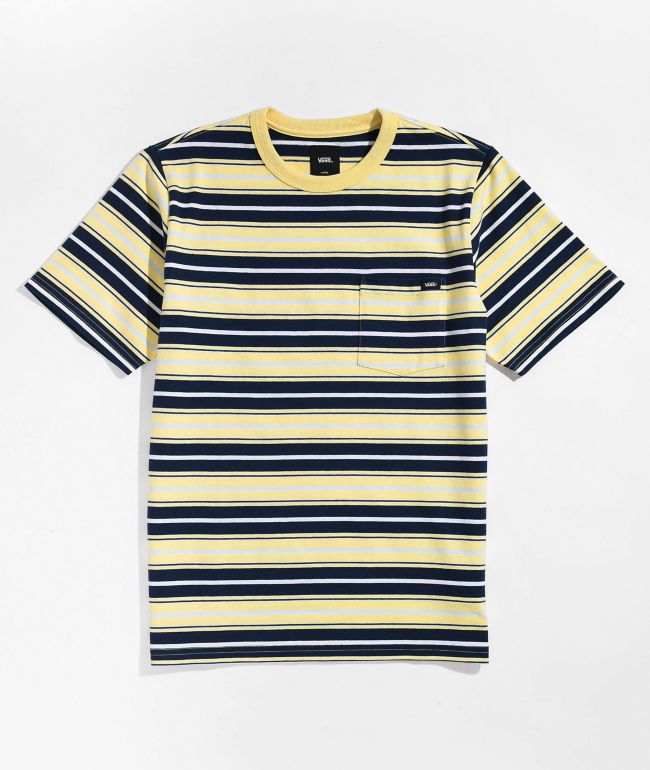 Vans Kids Stripe Blue & Yellow Pocket T-Shirt