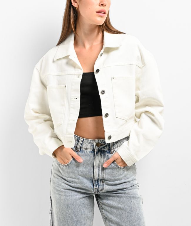 Vans Raynes White Crop Trucker Jacket