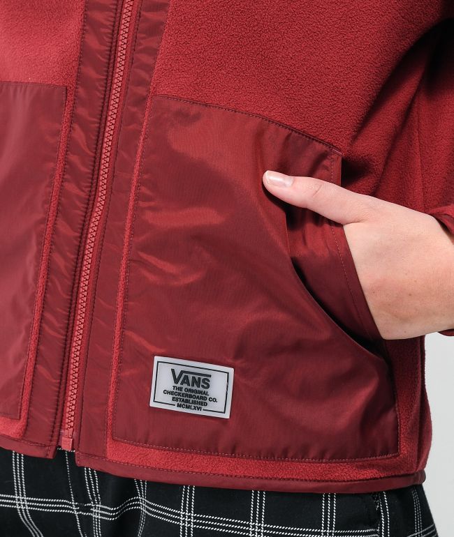 Vans Tommy Burgundy Fleece Zip Jacket - thumbnail 3