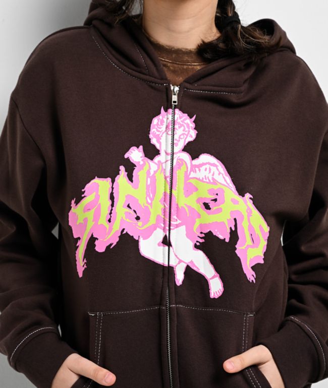 Vitriol Alonso Sinners Brown Zip Hoodie - thumbnail 3