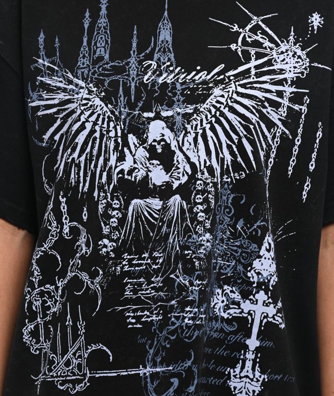 Vitriol Angel Cross Black Wash T-Shirt - thumbnail 3