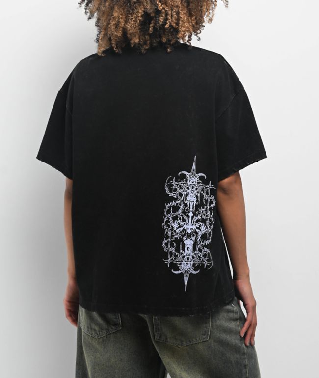Vitriol Angel Cross Black Wash T-Shirt - thumbnail 2
