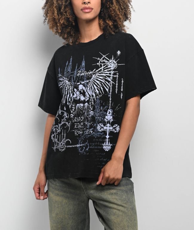 Vitriol Angel Cross Black Wash T-Shirt