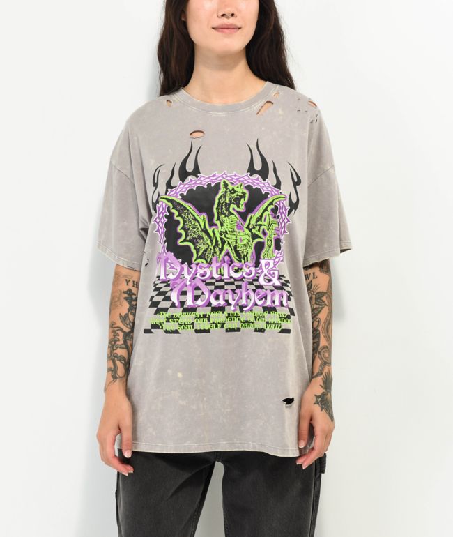 Vitriol Augustine Mystics Grey Boyfriend T-Shirt