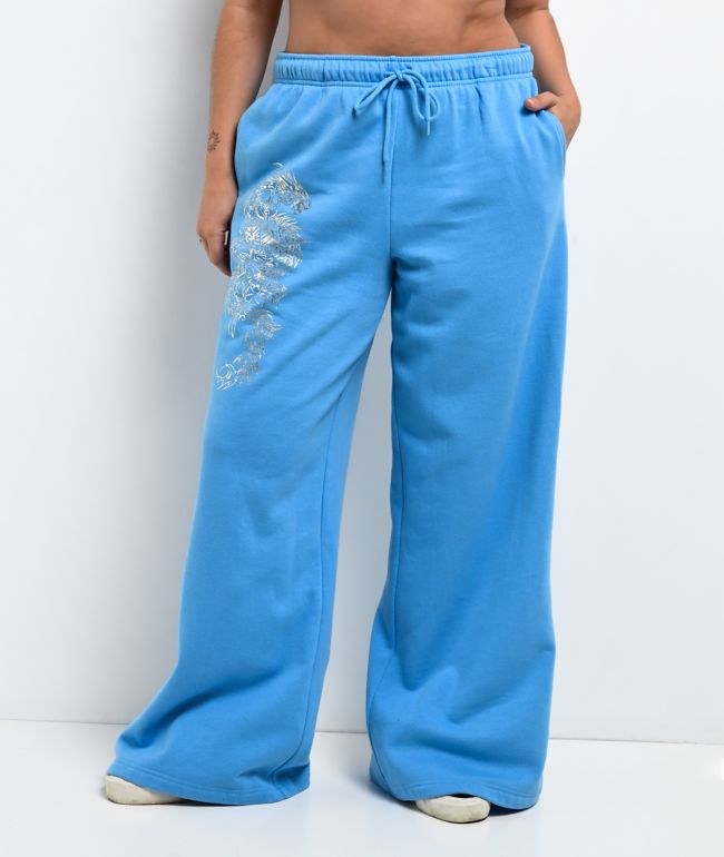 Vitriol Cyber Dragon Blue Wide Leg Sweatpants - thumbnail 3