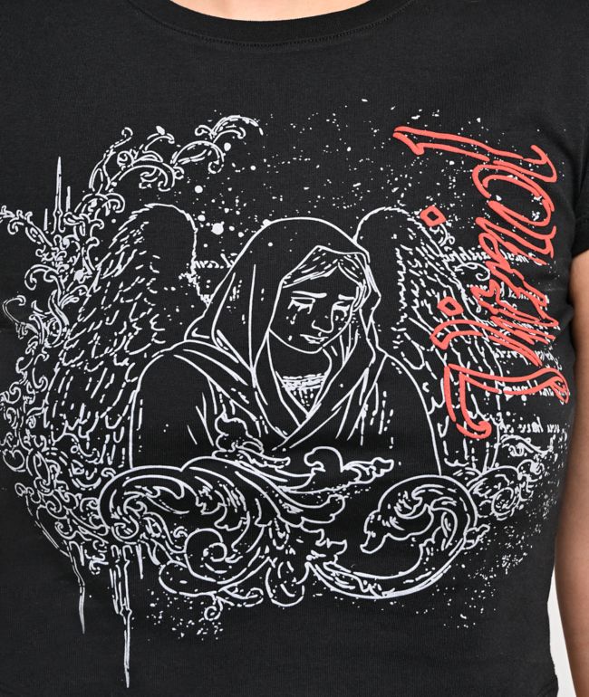 Vitriol Edgy Angel Black Crop T-Shirt - thumbnail 3
