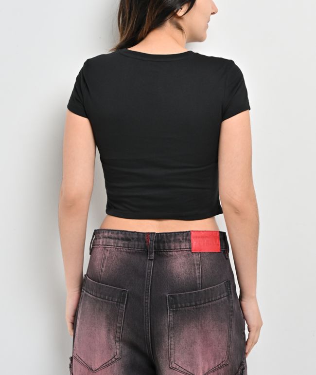 Vitriol Edgy Angel Black Crop T-Shirt - thumbnail 2