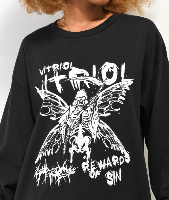 Vitriol Fairy Sinner Black Long Sleeve T-Shirt - thumbnail 2