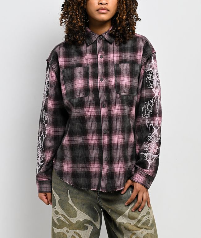 Vitriol Fracture Pink Flannel Shirt - thumbnail 3