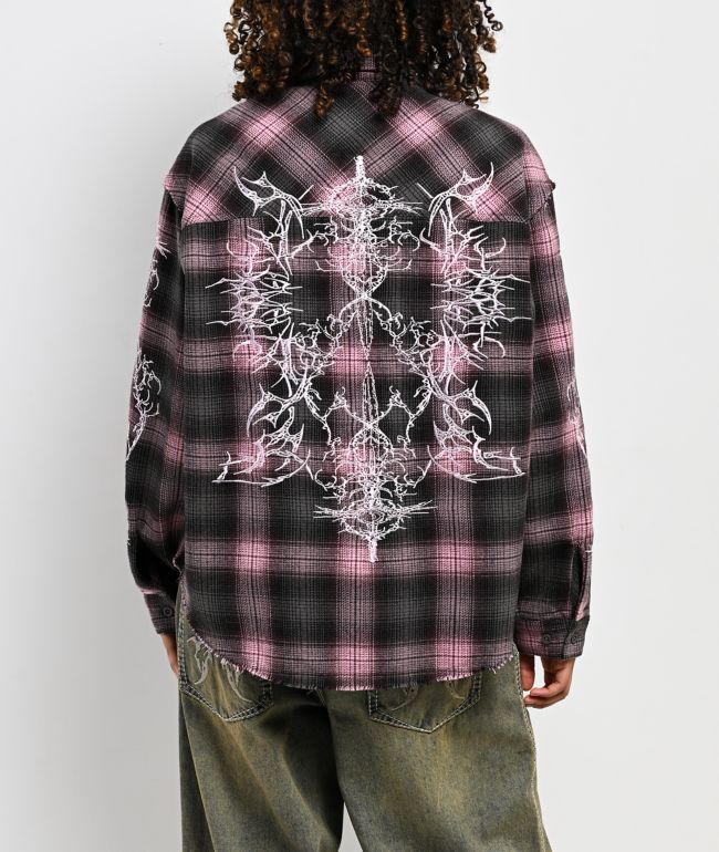 Vitriol Fracture Pink Flannel Shirt - thumbnail 2