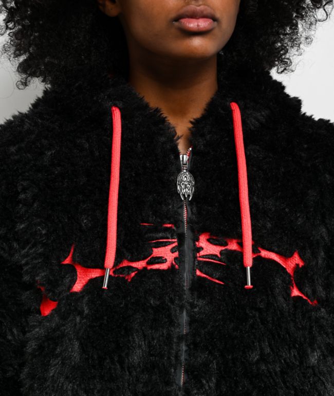 Vitriol Furget Me Not Black Crop Zip Jacket - thumbnail 3