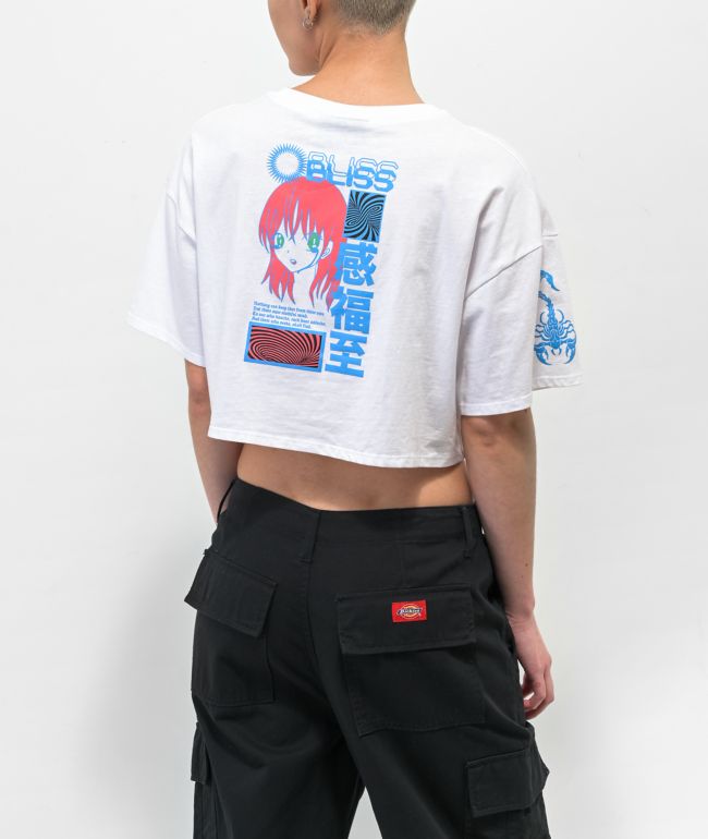 Vitriol Georgia Anime Crop White T-Shirt