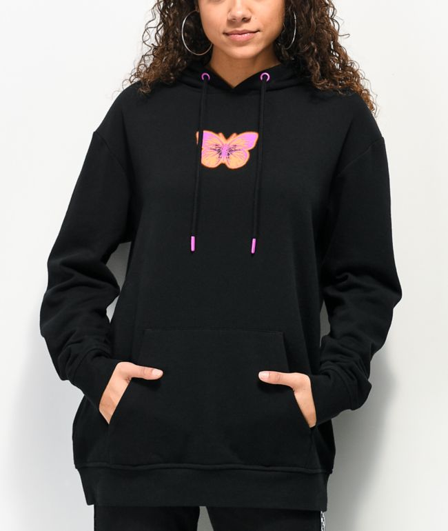 Vitriol Jamison Butterfly Black Oversized Hoodie - thumbnail 2