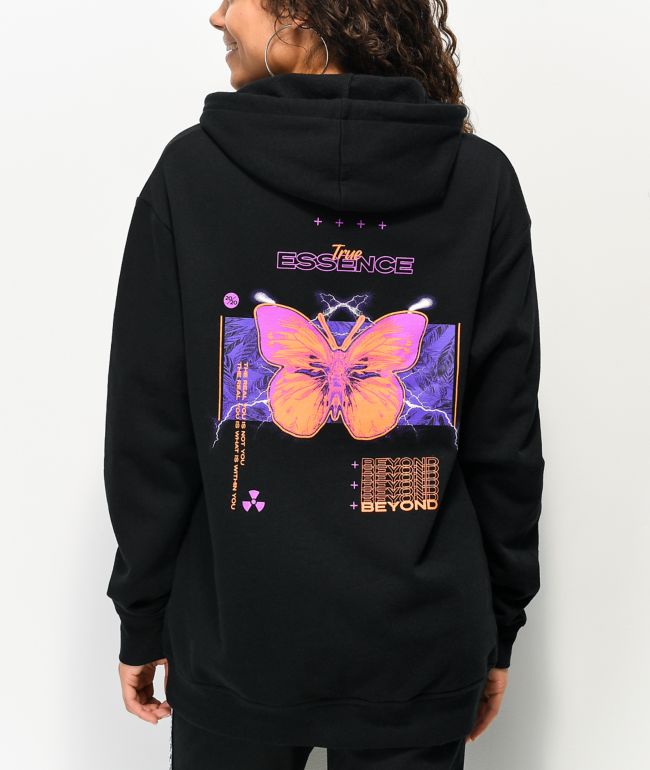 Vitriol Jamison Butterfly Black Oversized Hoodie