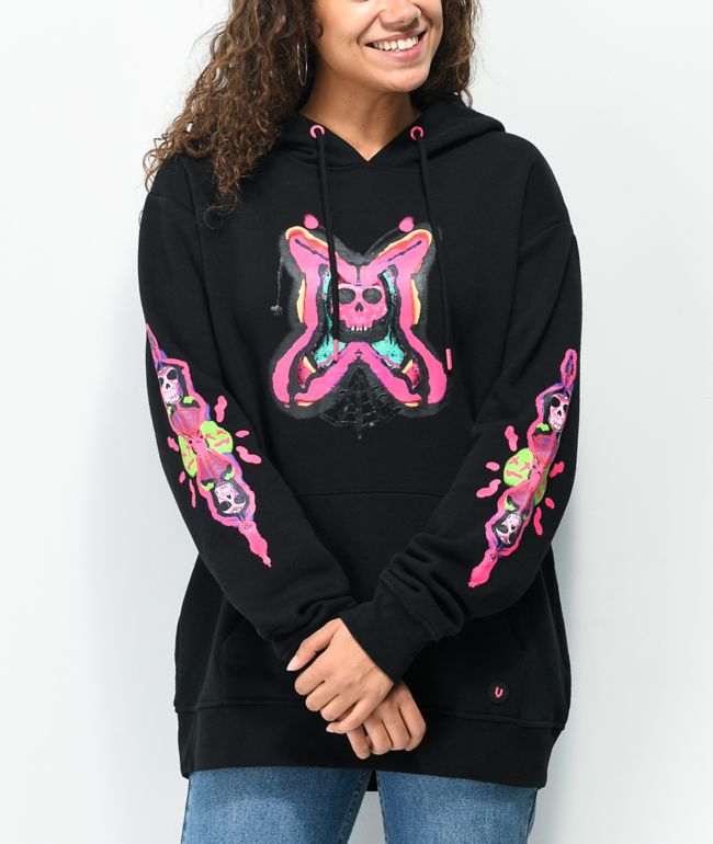 Vitriol Jamison Neon Skull Black Hoodie