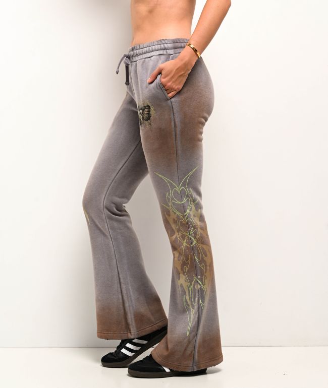 Vitriol Karli Flare Cyber Grey Sweatpants - thumbnail 3