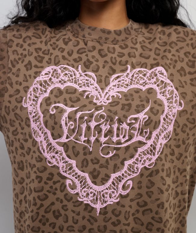 Vitriol Lace Heart Leopard T-Shirt - thumbnail 3