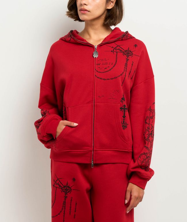 Vitriol Lenexa Red Zip Hoodie