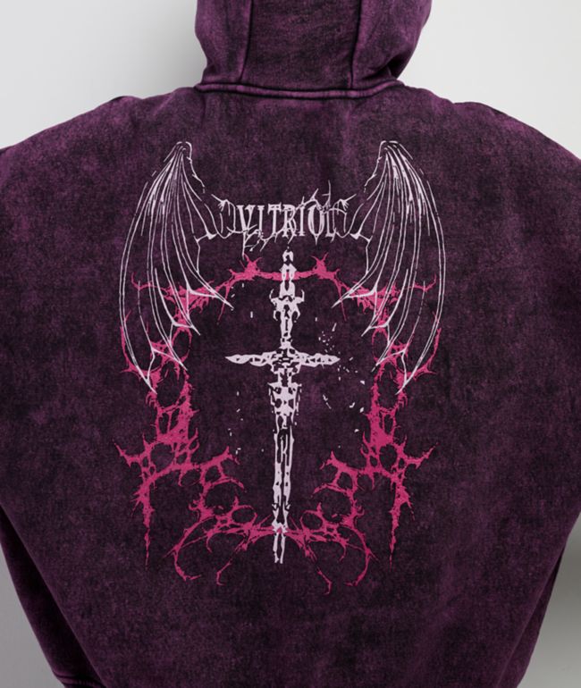 Vitriol Lenexa Shadow Purple Wash Zip Hoodie - thumbnail 3