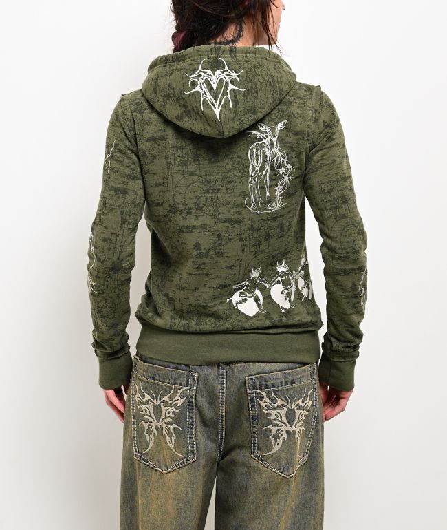 Vitriol Logan Green Zip Hoodie - thumbnail 2
