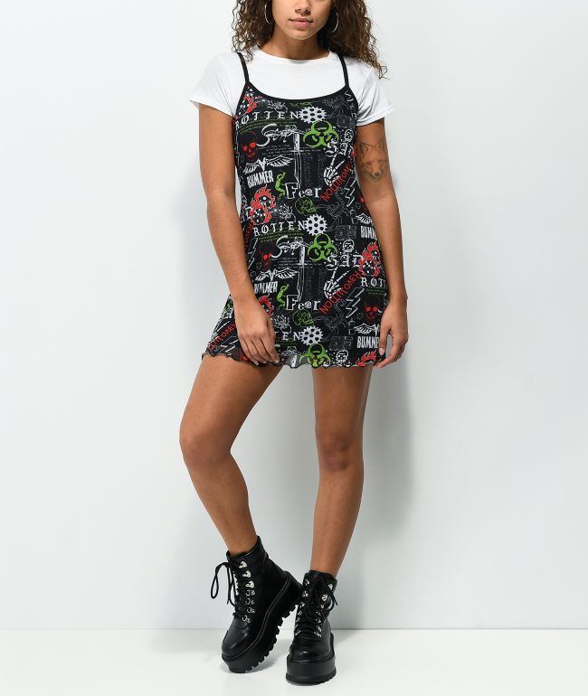Vitriol Lyra Black Mesh Tank Top Dress - thumbnail 2