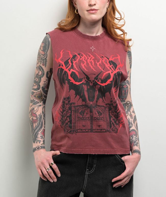 Vitriol Mateo Red Wash Tank Top