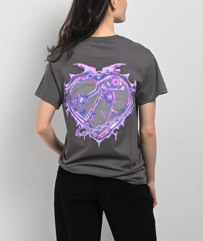 Vitriol Metal Heart Charcoal T-Shirt - thumbnail 2