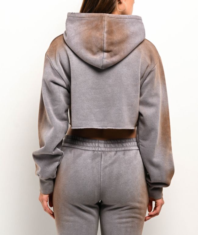 Vitriol Mitzi Grey Crop Hoodie - thumbnail 2