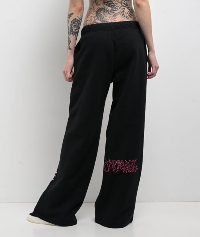 Vitriol Myla Black Wide Leg Sweatpants - thumbnail 2