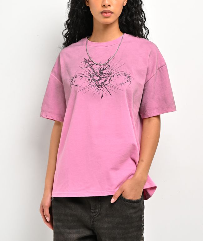 Vitriol Rae Pink Wash Heavyweight Boxy T-Shirt