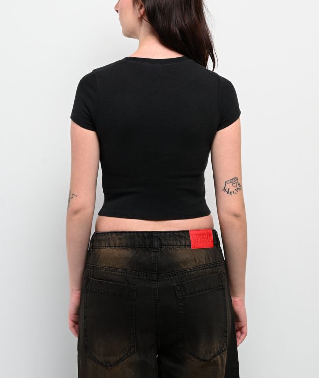 Vitriol Reina Black Crop T-Shirt - thumbnail 2