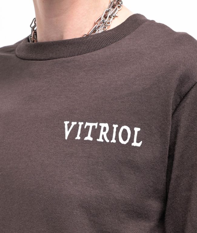 Vitriol Skull Cherub Brown Long Sleeve T-Shirt - thumbnail 3