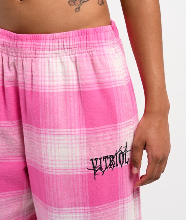 Vitriol Summoned Pink Plaid Lounge Pants - thumbnail 3