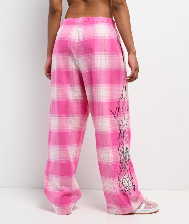 Vitriol Summoned Pink Plaid Lounge Pants - thumbnail 2