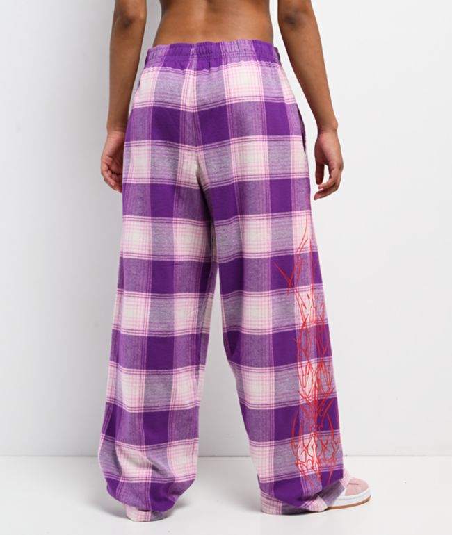 Vitriol Summoned Purple Plaid Lounge Pants - thumbnail 2