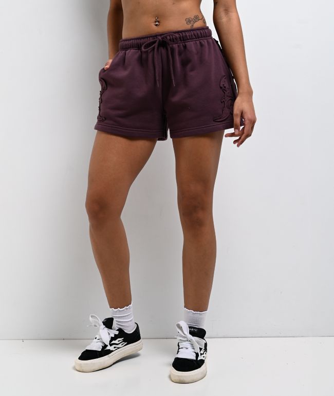 Vitriol Tessa Huckleberry Purple Sweat Shorts - thumbnail 2