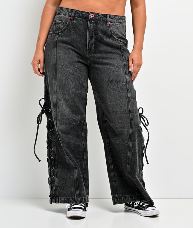 Vitriol Verona Tie Me Knot Black Wash Jeans - thumbnail 3