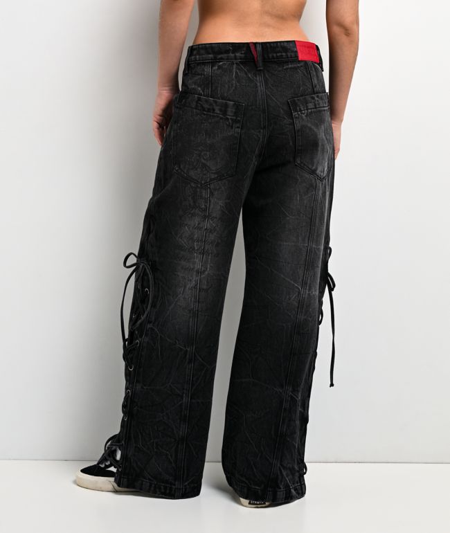 Vitriol Verona Tie Me Knot Black Wash Jeans - thumbnail 2